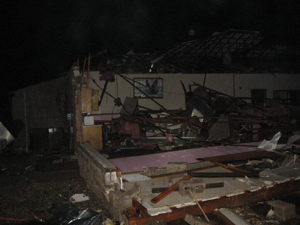 Tornado Damage in Highland, Arkansas on February 5, 2008