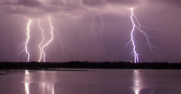 Lightning over Fort Cobb Lake