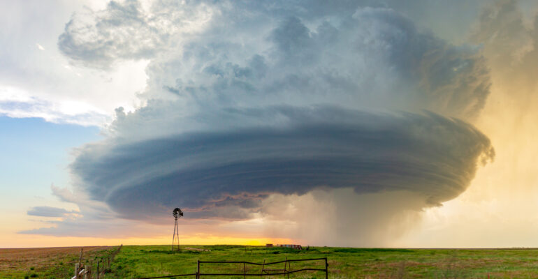 Sculpted supercell in Hodgeman County, Kansas on June 3, 2015. This storm had beautiful banding along its meso.