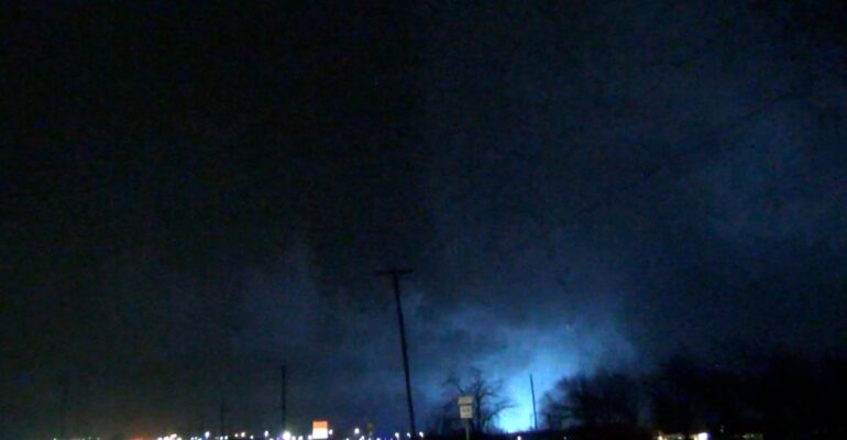 Tornado near Rowlett, Texas on December 26, 2015. This tornado was rated EF-4.