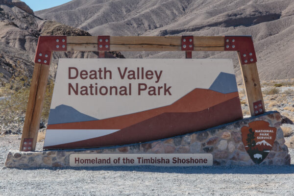 Sign at the entrance to Death Valley
